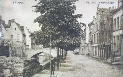 Canal with Old Bridge in Bruges, c.1912